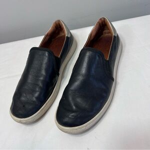 UGG Cas Slip-On Sneakers, which feature a black leather upper metallic heel 9